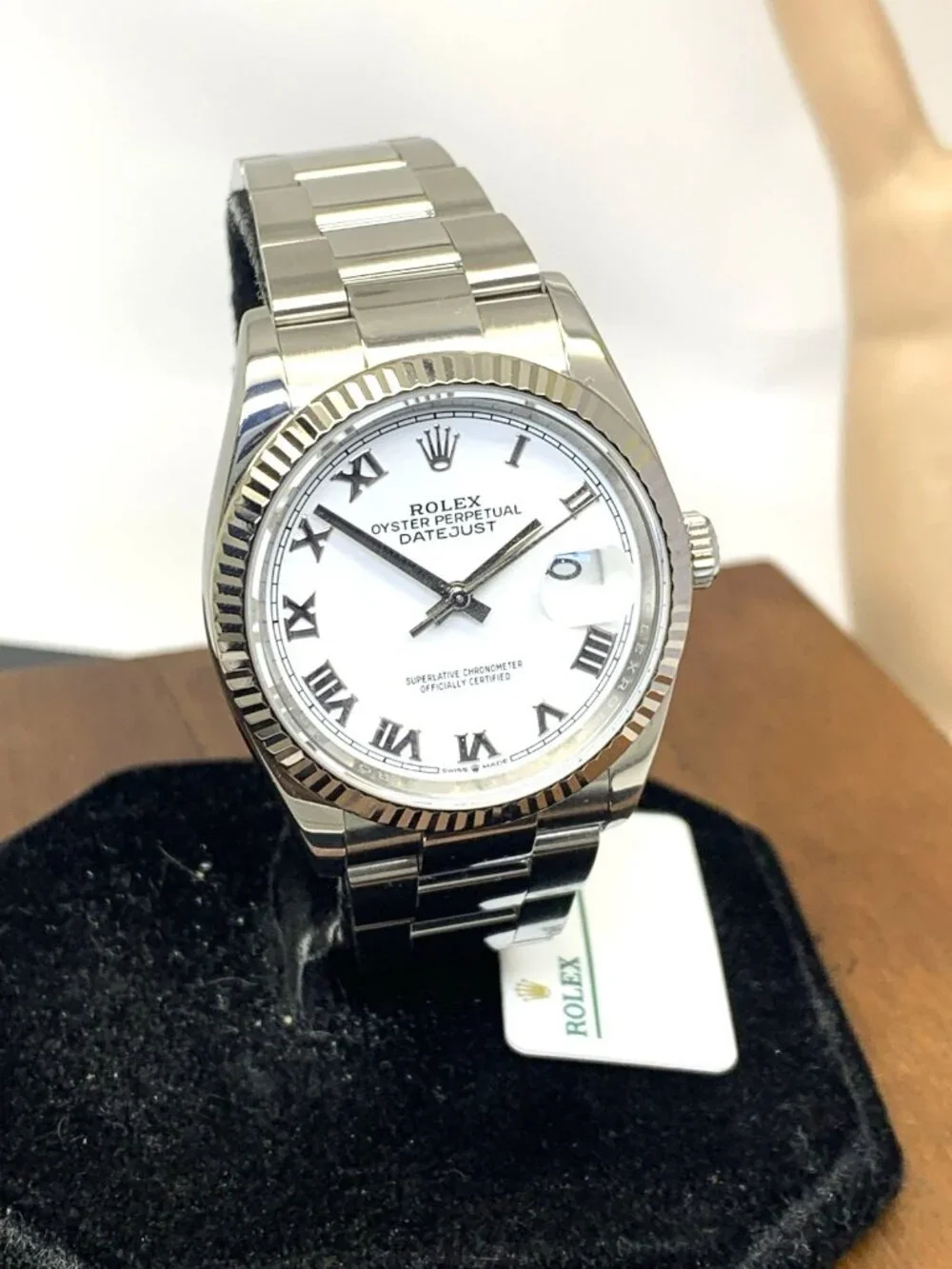 Rolex Datejust 126234 Watch Swiss Automatic White Roman Dial Steel 36mm + Card